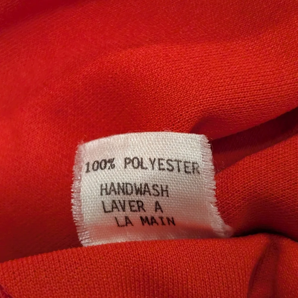 Vintage Miss Sun Valley Red Orange Asymmetrical Panel Dress – 1960s / 1970s - Picture 6 of 10